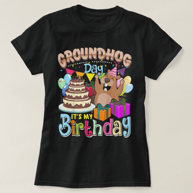 Barn jag föddes på Groundhog Day - Groundhog Bird T Shirt (Design framsida)