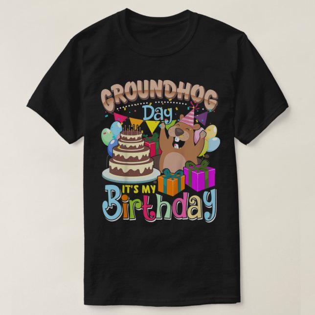 Barn jag föddes på Groundhog Day - Groundhog Bird T Shirt (Design framsida)