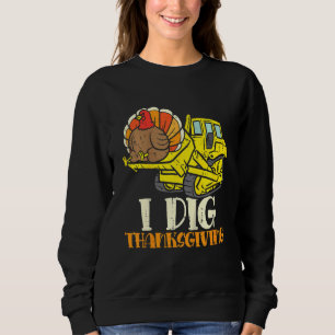 Barn jag Gräver Thanksgiving Bulldozer Småbarn Lit T Shirt