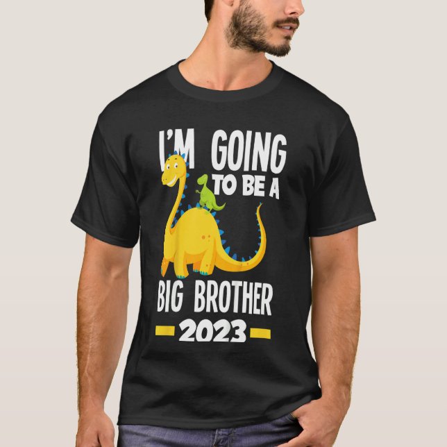 Barn jag ska bli en storebror 2023 Dinosaur D T Shirt (Framsida)