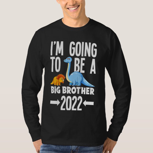 Barn jag ska bli storebror 2022 Dino Dinos T Shirt (Framsida)