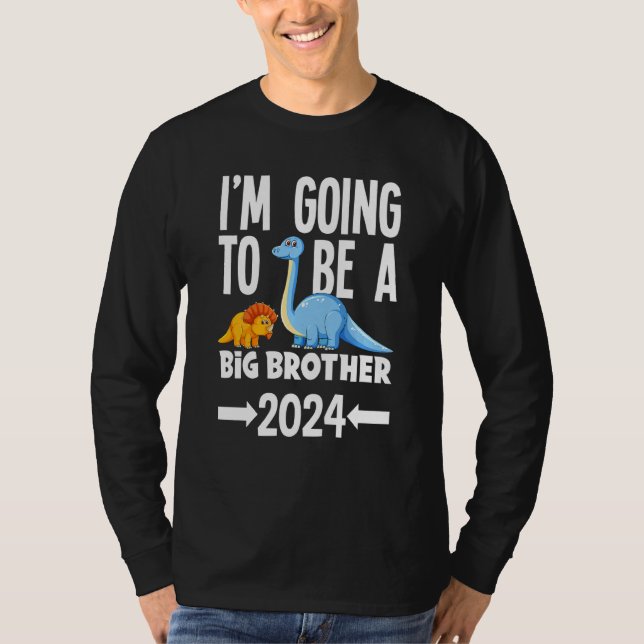 Barn jag ska bli storebror 2024 Dino Dinos T Shirt (Framsida)