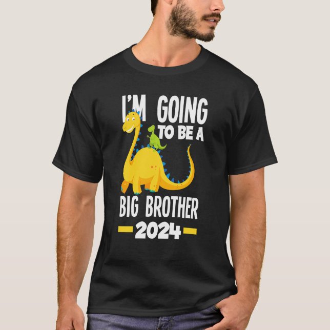 Barn jag ska bli storebror 2024 Dinosaur D T Shirt (Framsida)