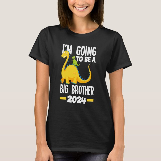 Barn jag ska bli storebror 2024 Dinosaur D T Shirt (Framsida)