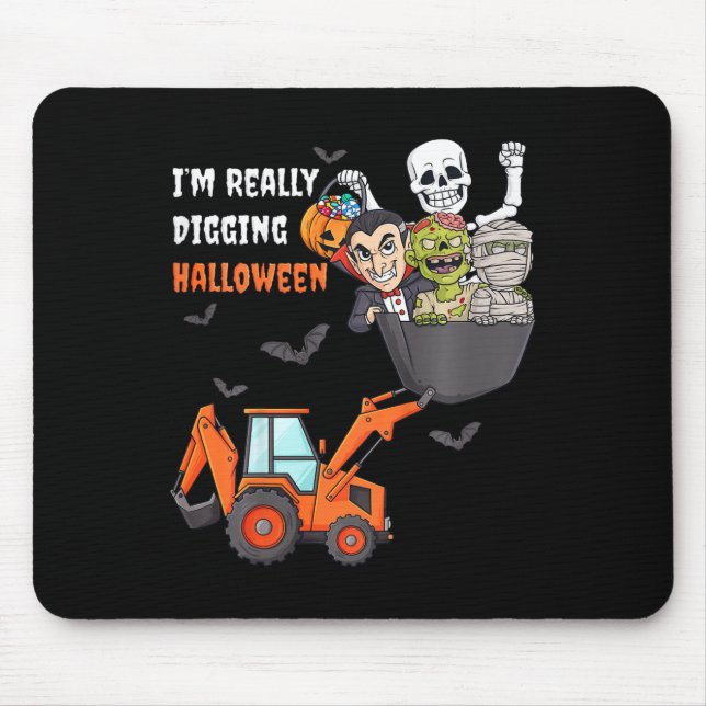 Barn jag Verkligen Gräva Halloween Skeleton Zombie Musmatta (Framsidan)
