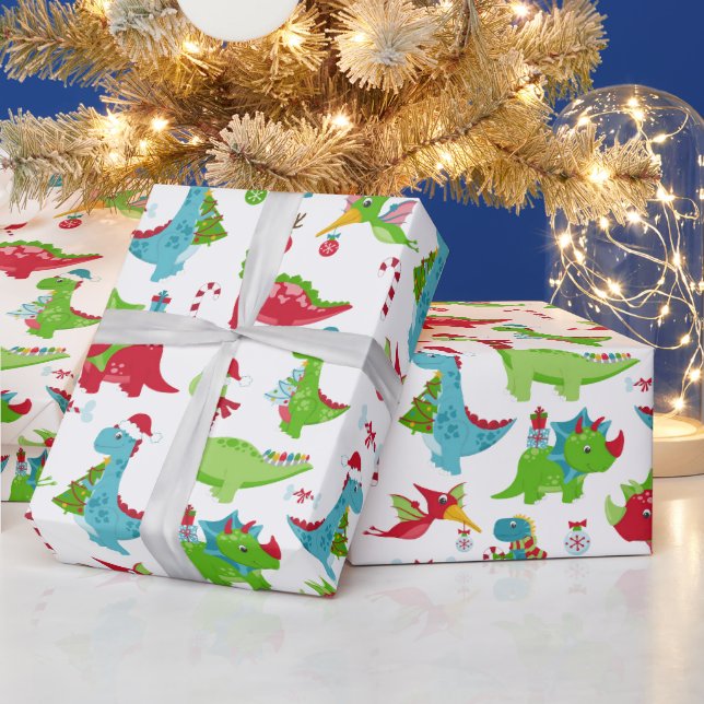 Barn Jul Dinosaurer  Presentpapper (Helgdagar)