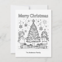 Barn Jul Färgbild Träd God Jul