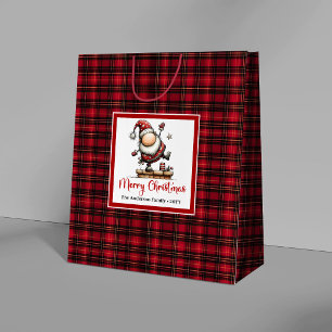 Barn Jul Lekfull Tomte Tecknad Presentpåse Konst