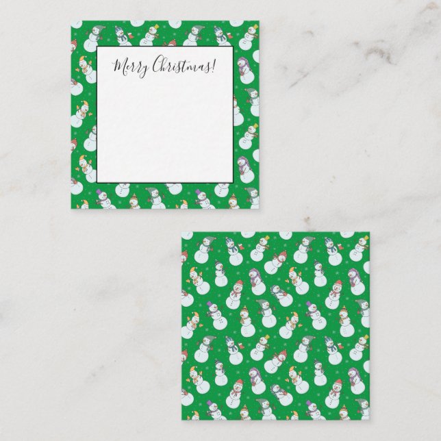 Barn Jul Söt Snöman i Hattar Anteckningskort (Fram/baksida)