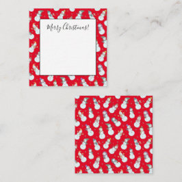 Barn Jul Söt Snöman i Hattar Anteckningskort