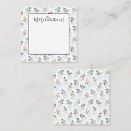 Barn Jul Söt Snöman i Hattar Anteckningskort