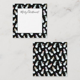 Barn Jul Söt Snöman i Hattar Anteckningskort