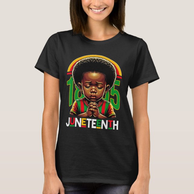 Barn Juneteenth Prince 1865 Svarta historiemånaden T Shirt (Framsida)