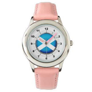 Barn Justable Scotland Flagga Rosa Hearearts Armbandsur