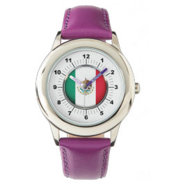 Barn justerbar Mexikanska Flagga Lila Ribb Armbandsur