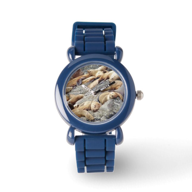 Barn Justerbar ram, bevakning med sälar Armbandsur (Framsida)