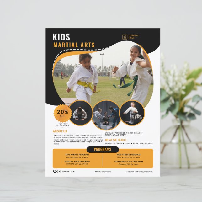 Barn Kampkonst Flyer Mall (Stående Fram)