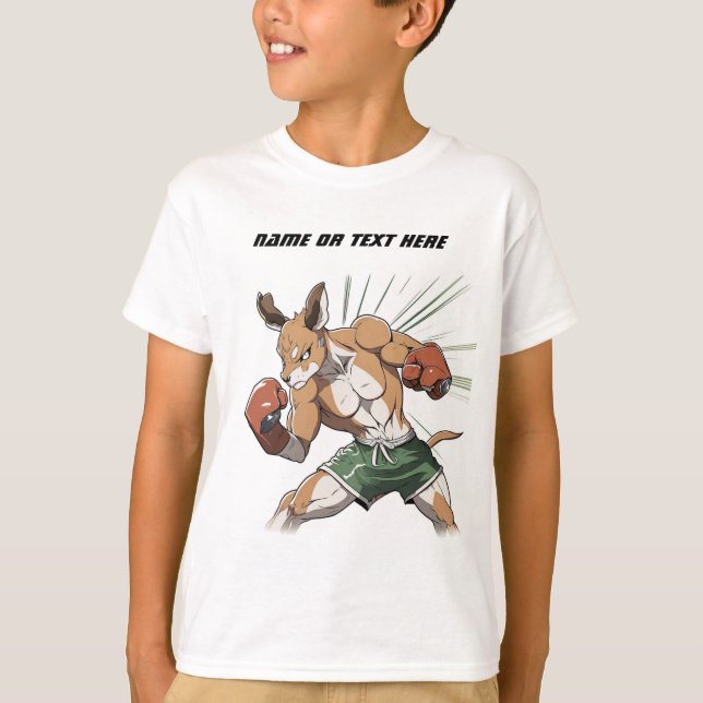 Barn Kangaroo Boxer Anime Illustration T-Shirt (Framsida)