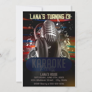 Barn Karaoke Birthday Anpassningsbar Inbjudningar