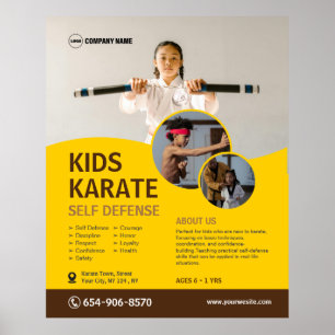 Barn Karate Class Anpassningsbar Poster