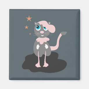 Barn Kat Illustration Söt Tecknad Kattunge Magnet