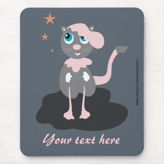 Barn Kat Illustration Söt Tecknad Kattunge Musmatta (Framsidan)