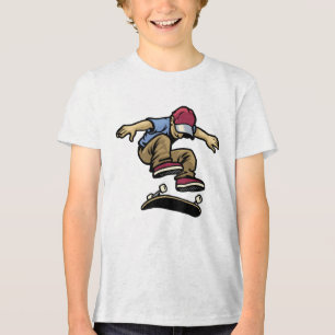 Barn Kick Flip Skateboardare T Shirt