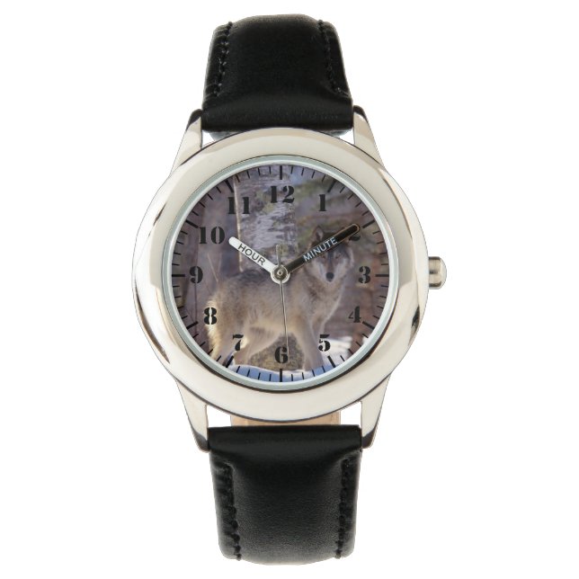 Barn Klassisk klocka/Vilda vargar Armbandsur (Framsida)