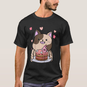 Barn Knubbig Katt som födelsedag i 6e år B T Shirt