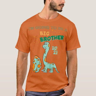 Barn kommer att bli storebror 2021 Dinosaur T Shirt