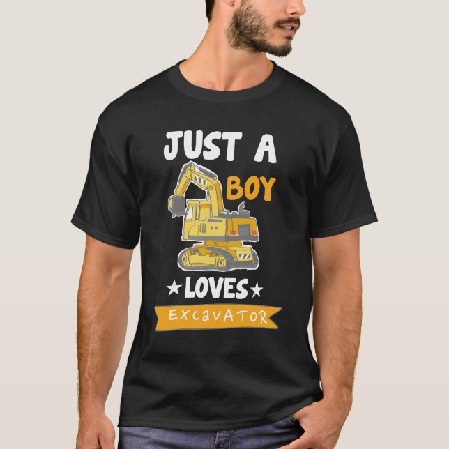 Barn Konstruktion Fordon Bara En Pojke Som  T-Shir T Shirt (Framsida)