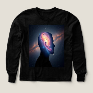 Barn Kosmisk Galax Silhuett Rymden Långärmad T Shirt