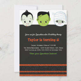 Barn kostar Halloween-födelsedagsinbjudan VI Inbjudningar