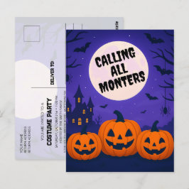 Barn kostymfest Halloween inbjudan vykort