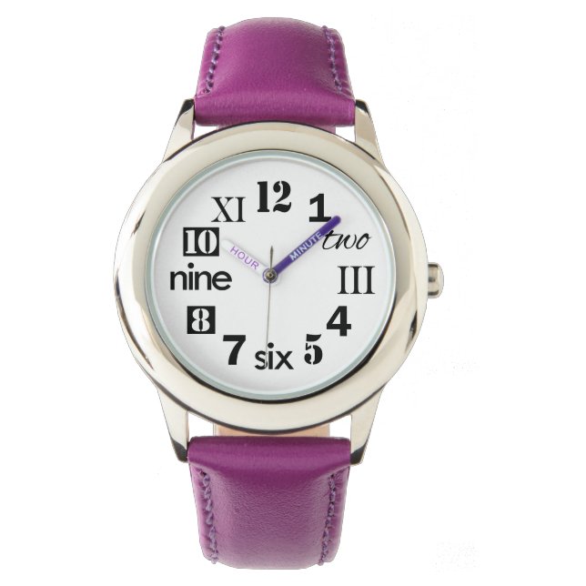 Barn Kreativ Nummer analog bevakning Armbandsur (Framsida)