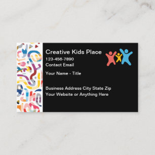 Barn Kreativ Preschool Daycare Colorful Visitkort