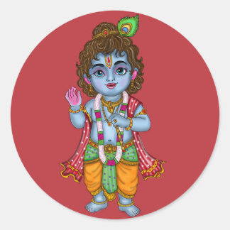 Barn Krishna-dekal Runt Klistermärke
