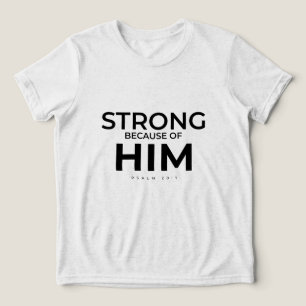 Barn kristen t-shirt Psalm 28:7 Stark i honom