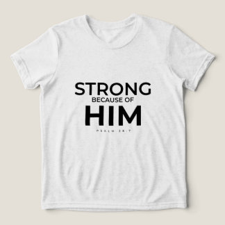 Barn kristen t-shirt Psalm 28:7 Stark i honom