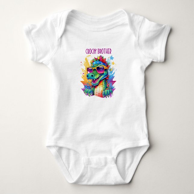 Barn Krokodil Födelsedagsmatchande T Shirt (Framsida)