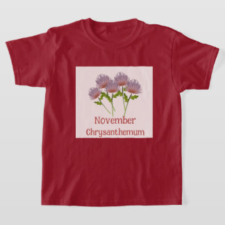 Barn Krysantemum Blomma November Födelsedag T Shirt