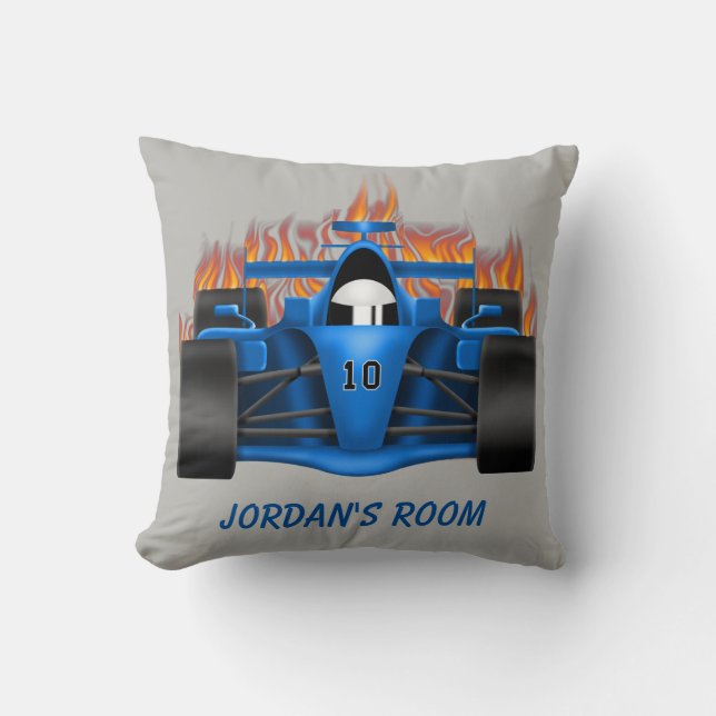 Barn kudder den tävlings- bilen flammar kudde (Framsida)