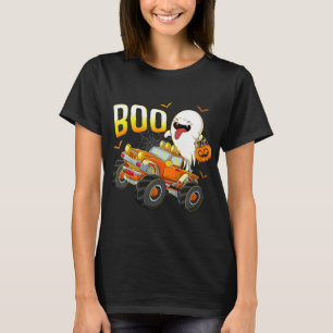 Barn kul Boo Riding Monster Truck Halloween kostym T Shirt