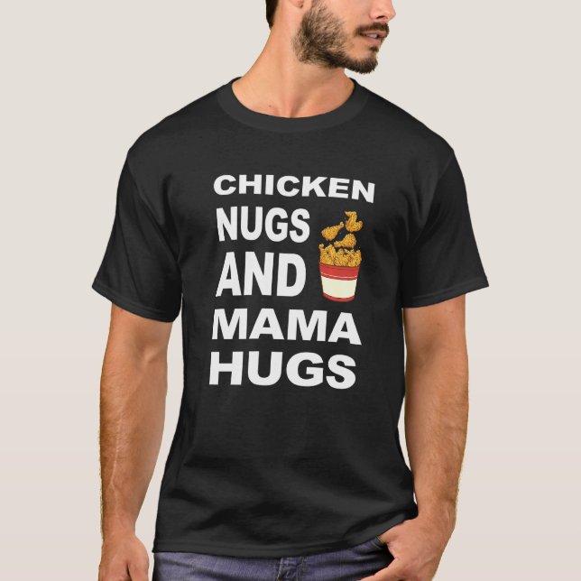 barn kycklingbitar och mammakramar t shirt (Framsida)