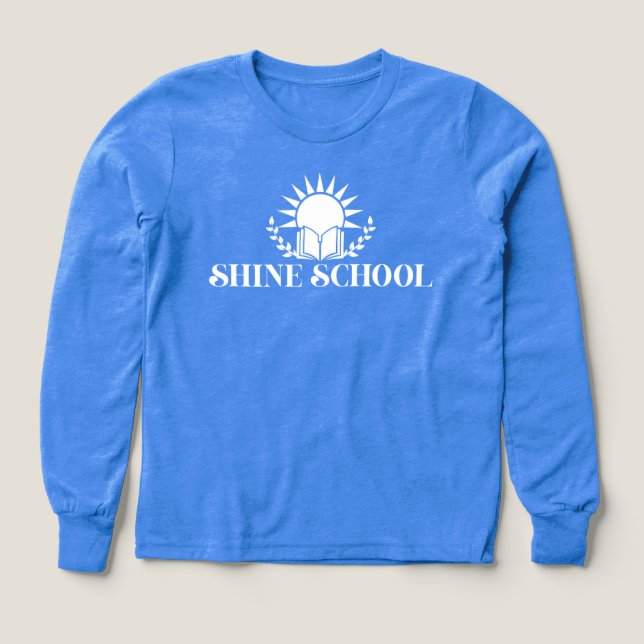 barn långärmad vit logotyp t shirt (Design framsida)