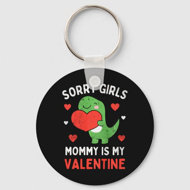 Barn ledsen tjejer Mamma är min valentin bebis poj Nyckelring (Framsida)
