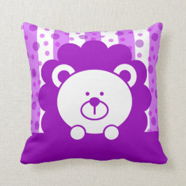 Barn Leksak Lejonare Rand Polka dots| lila Kudde