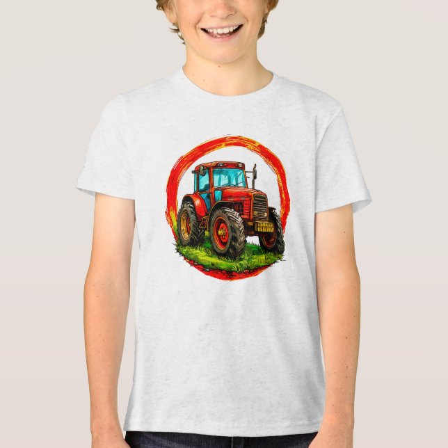 Barn leksaks traktor t shirt (Framsida)