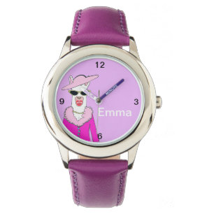 Barn Lila Strap Cute Dam Llama Watch Armbandsur