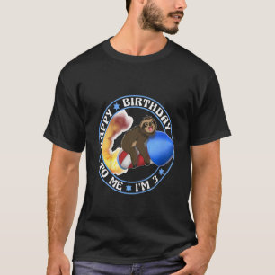 Barn Little Sloth Flies Fireworks Bday I är 3 T Shirt